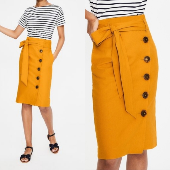Boden Skirts Boden Leonora Skirt In Mustard Midi Sz 2 Poshmark